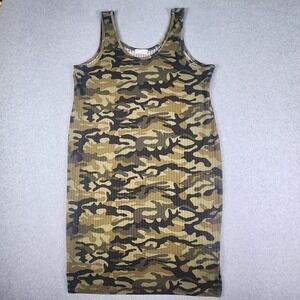 Full Circle Trends Bodycon Tank Top Womens Size 1X Camo Spandex Blend Dress